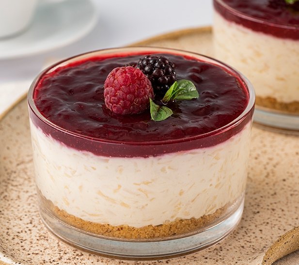Cheesecake de palmito y mora