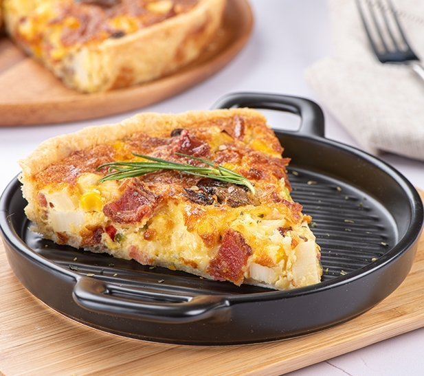 Quiche de palmito y tocino