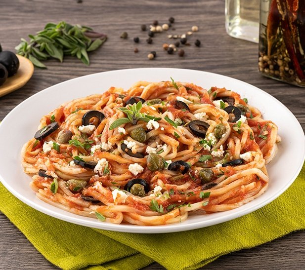 Spaghetti con aceitunas