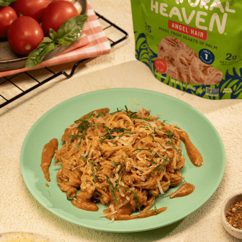 Cabello de Ángel de Palmito con Salsa Marinara y Carne